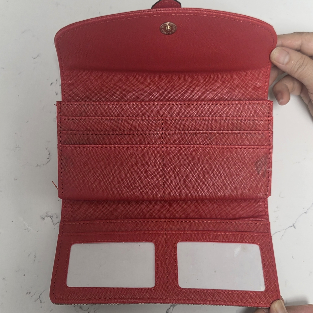Red & Brown Monogram Wallet - Picture 6 of 9